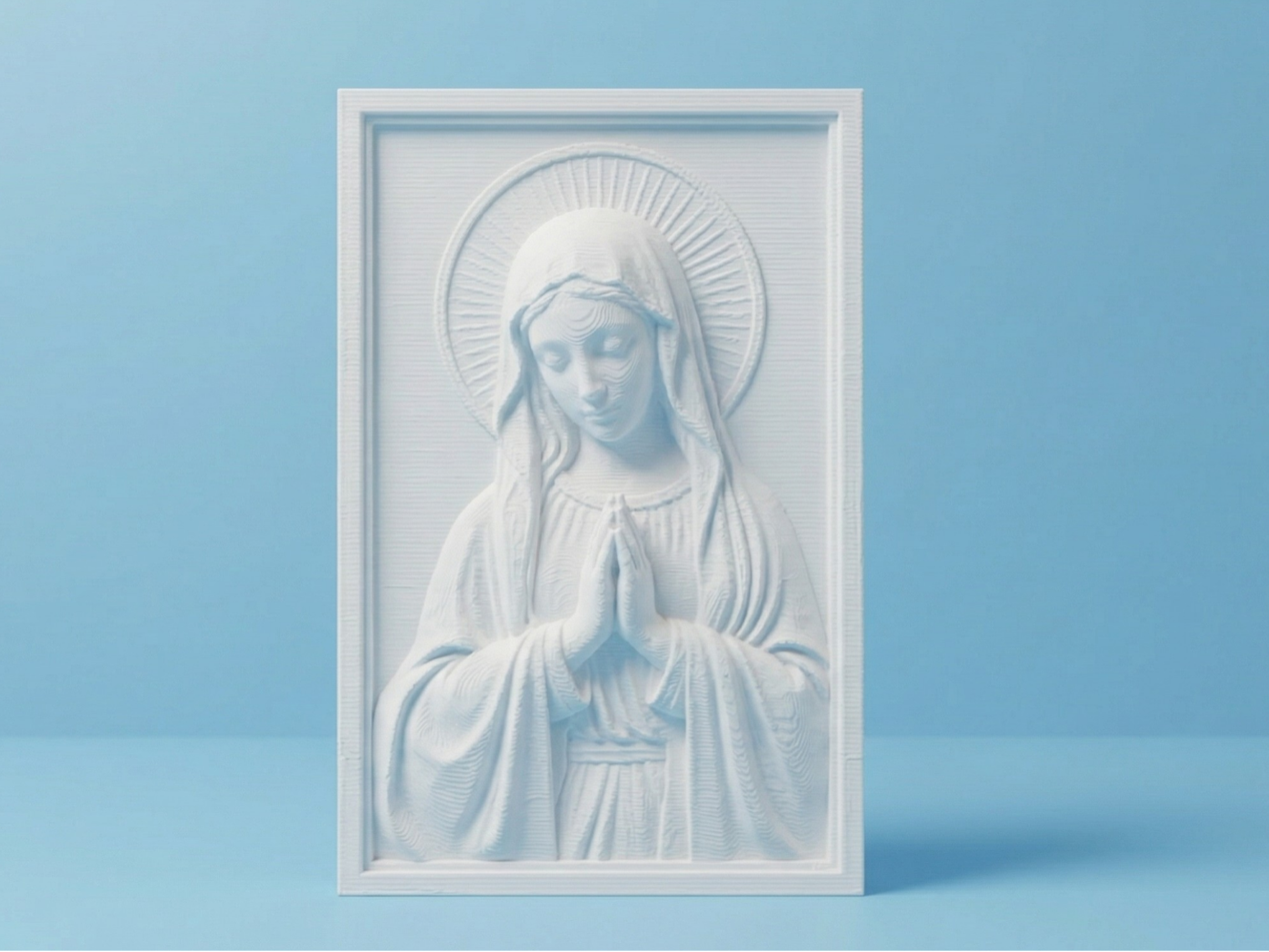 Virgin Mary Relief – Decorative Wall Sculpture