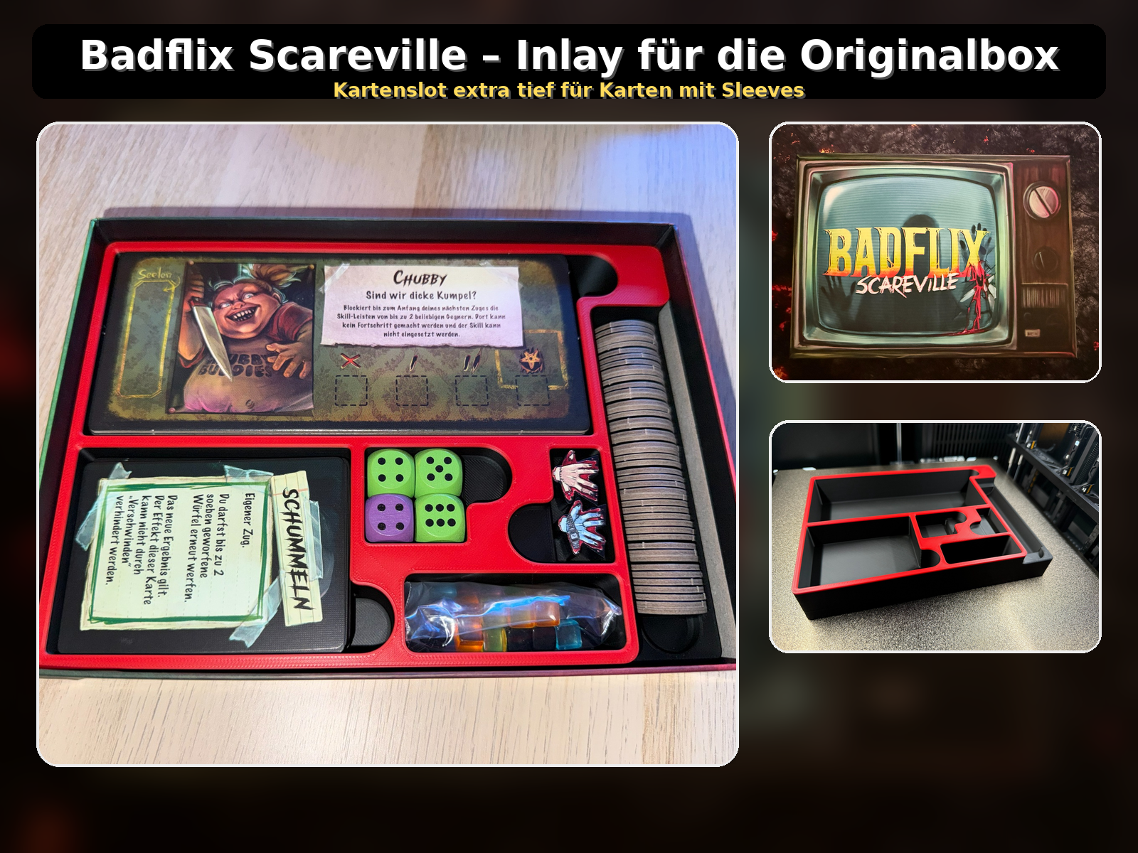 Badflix Scareville Inlay für die Originalbox
