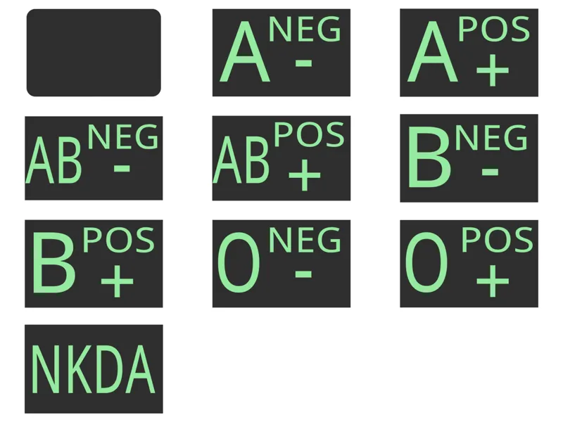 Patchs - groupe sanguin fixation magnet