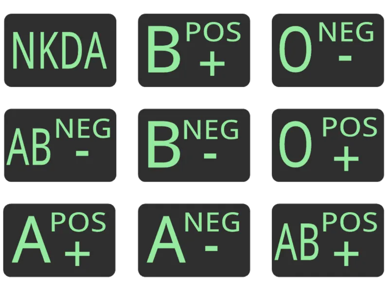 Patchs - groupe sanguin fixation magnet