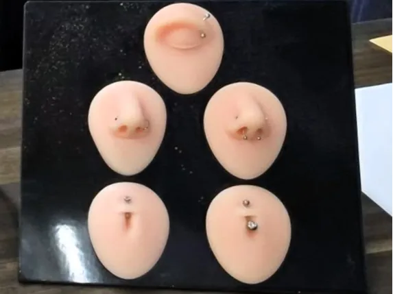 Pierced Silicone Display 5 ports
