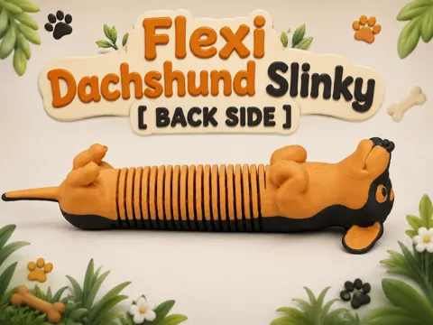 Modelo para impresión 3D: Flexi Slinky Dachshund [BACK SIDE] — referencia de MakerWorld