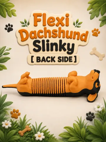 Modelo para impresión 3D: Flexi Slinky Dachshund [BACK SIDE] — vista de referencia 2