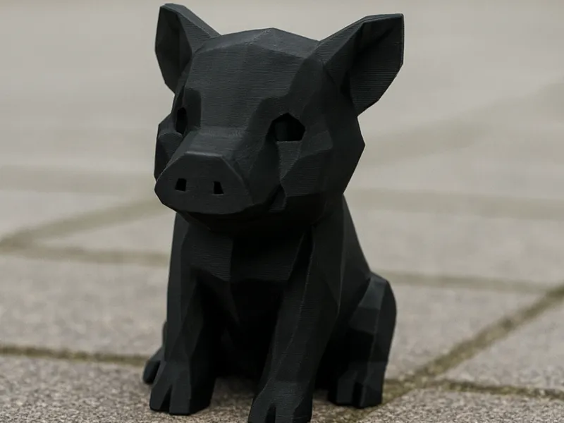 Cute Low-poly Sitting Wild Boar