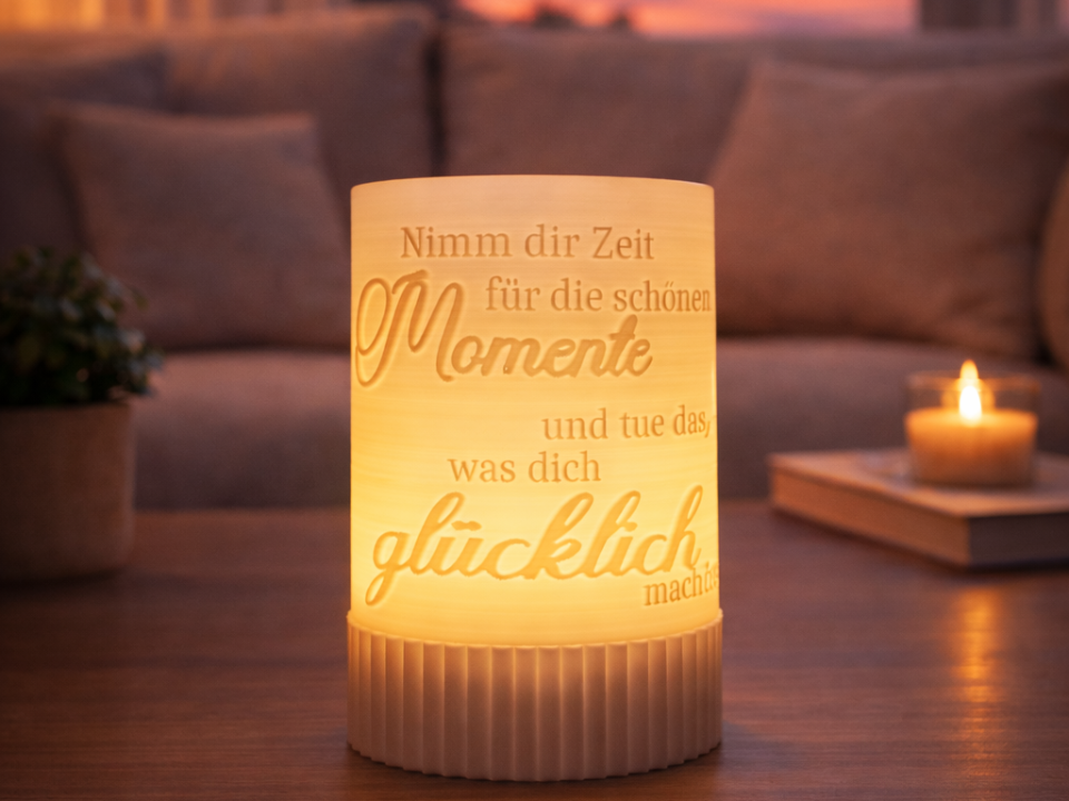 Windlicht "Nimm dir Zeit für die schöne Momente.."