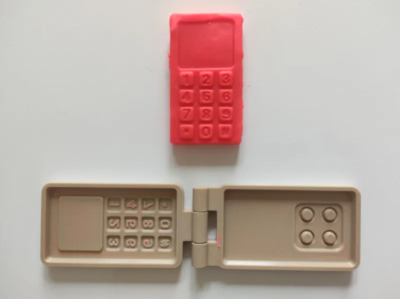 Phone-Shaped Play Doh Mold - Hinge Print in Place