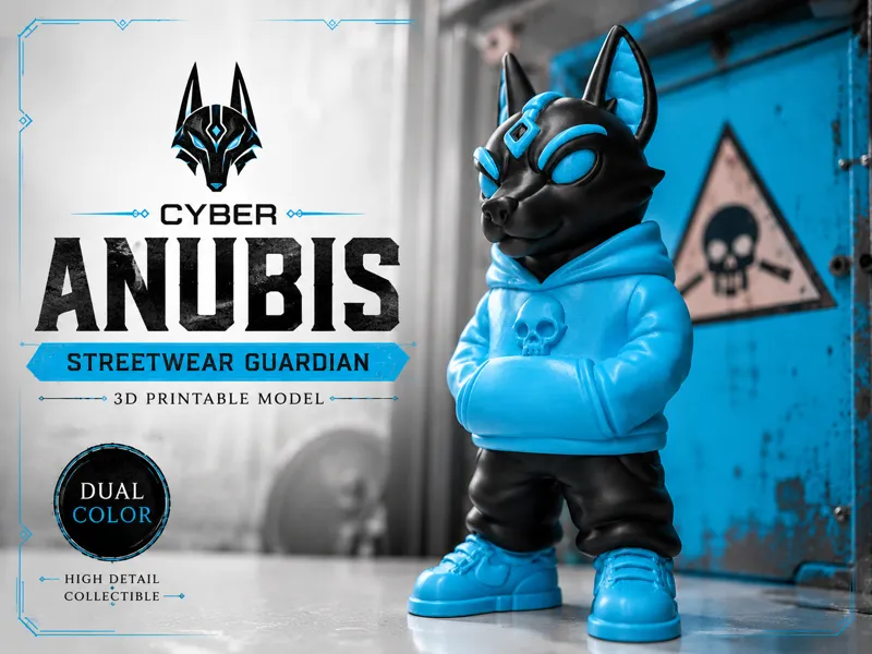 Cyber Anubis – Streetwear Guardian | Dual Color