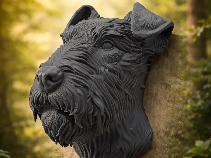 Model of a fox terrier's head