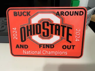 2024 OSU Buckeyes Championship plate