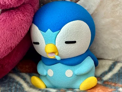 Pokemon Piplup sleeping soundly and drooling 393 Piplup (NO AMS)
