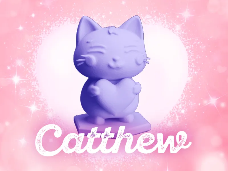 Catthew loves ya - Cat mini figurine