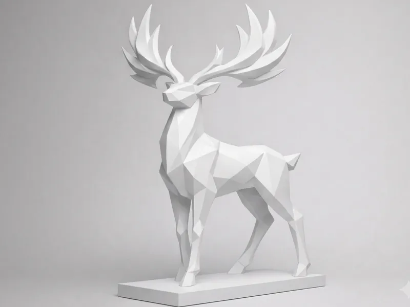 Geometric Deer Sculpture – Wildlife Decor