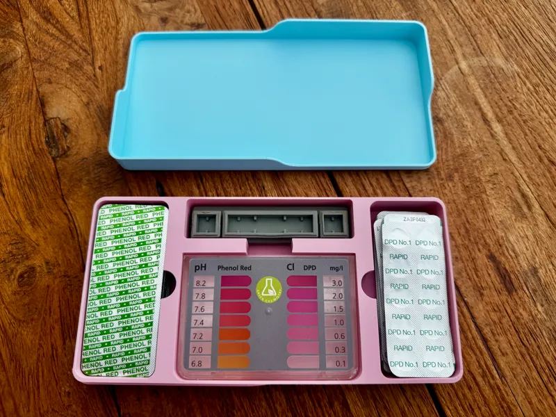 Aufbewahrungsbox für Pool-Schütteltest pH & Chlor