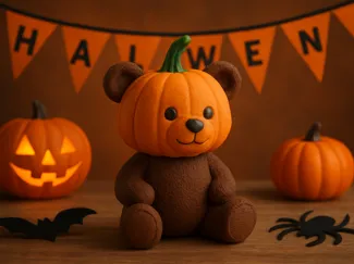 Pumpkin Halloween Teddy 