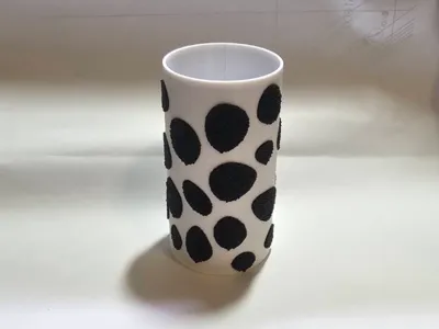 Flocked Textured Vase Pen Holder