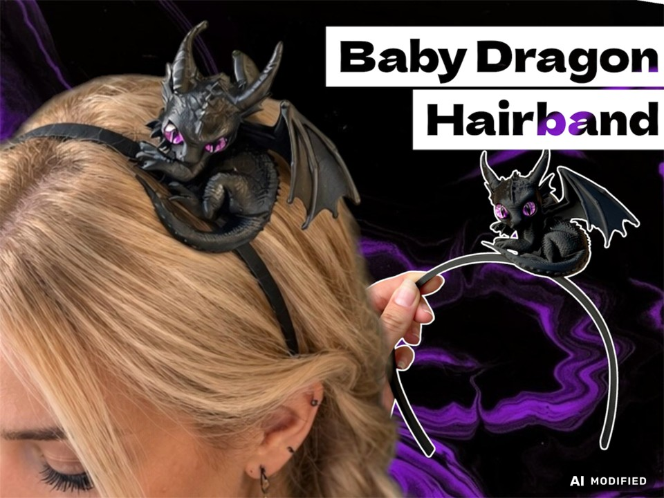 Baby Drache Haarreif für Glasaugen - 1