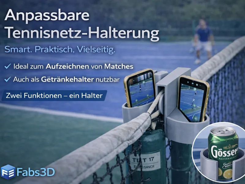 Tennisnetzhalterung für Smartphones und Dosen