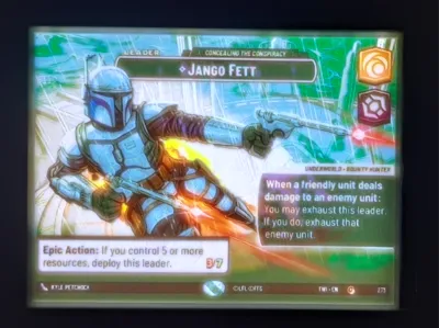 Star wars unlimited Lithophane Jango Fett Showcase