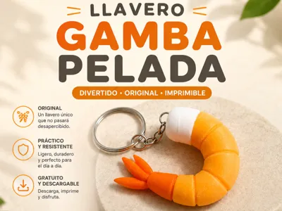 Peeled Shrimp Keychain | with and without AMS