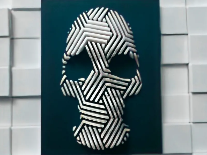 Geometric Line Skull Art