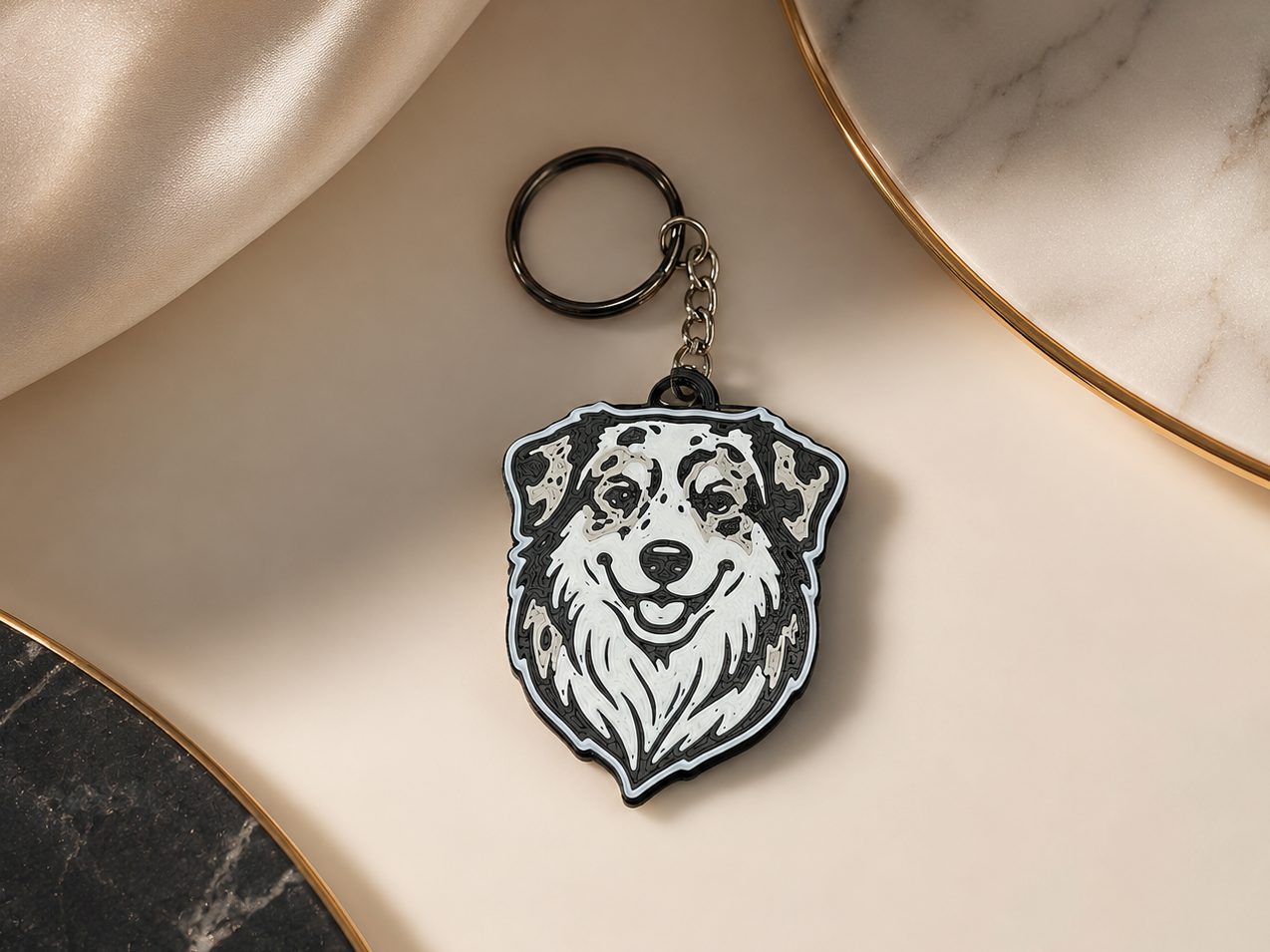Australian Shepherd keychain