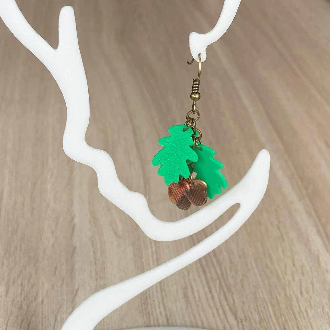 Oak-tree earrings view 3