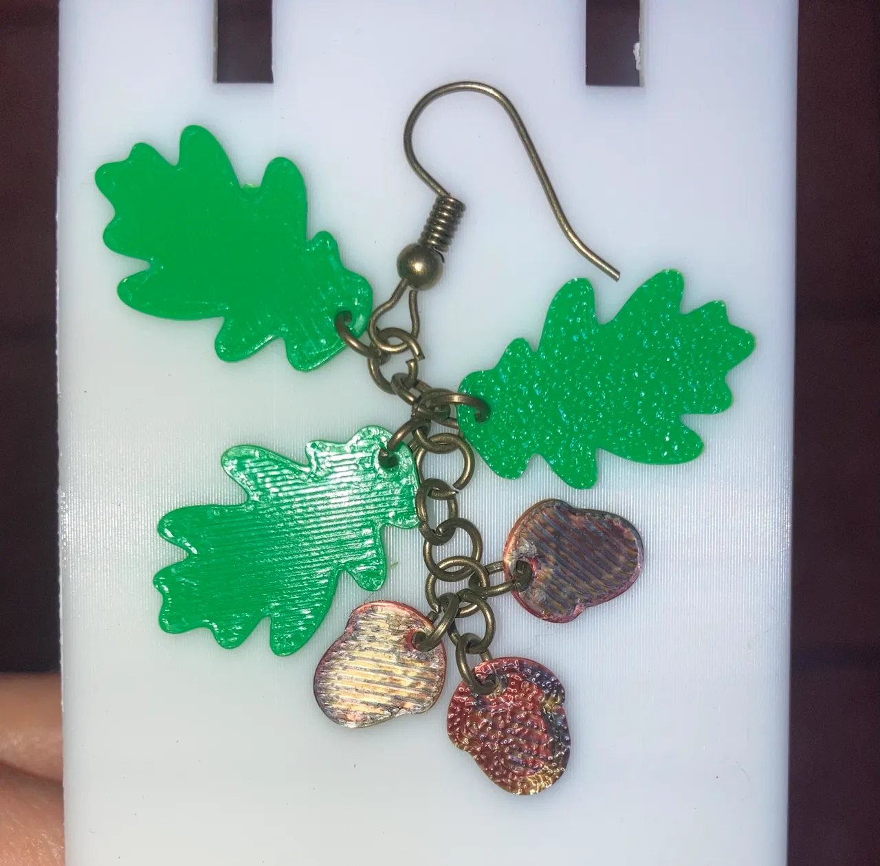 Oak-tree earrings view 2