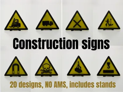 Construction signs for cyberbrick 