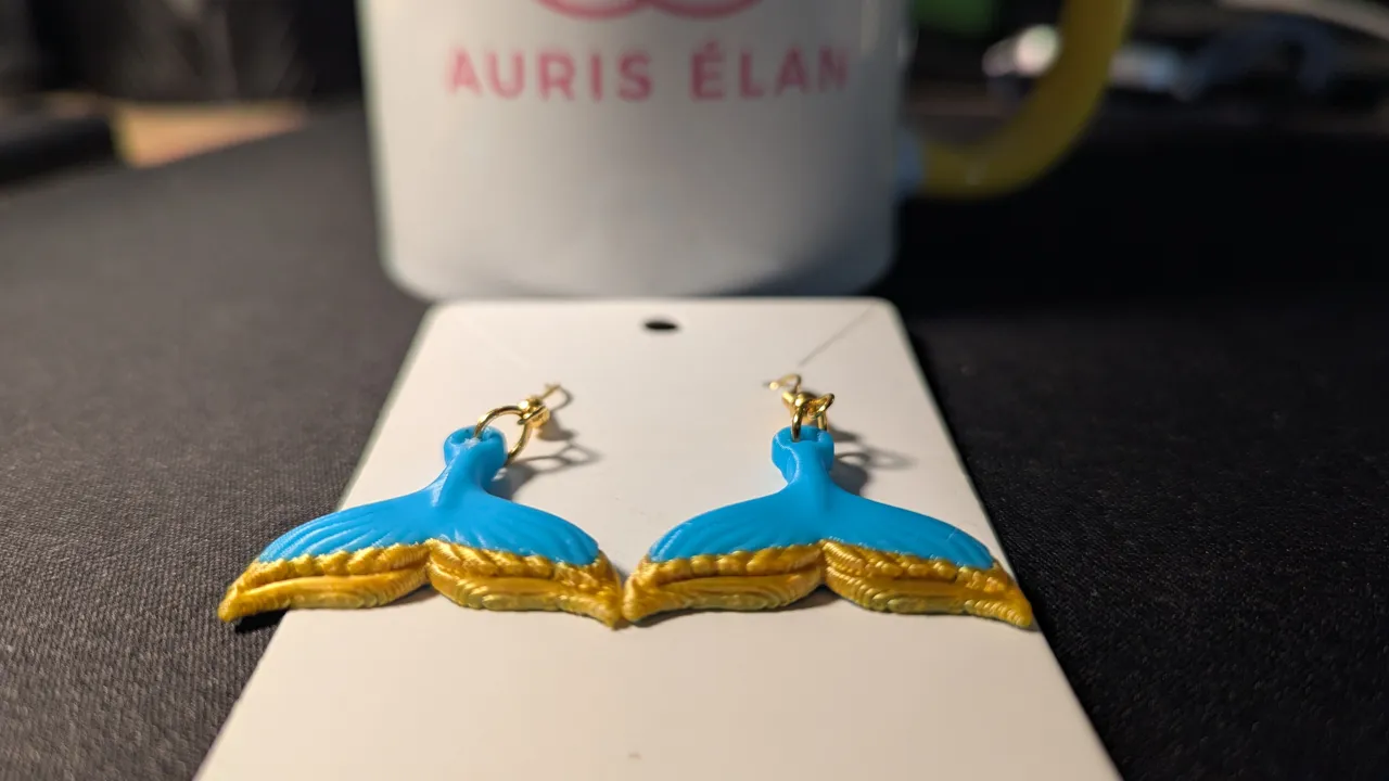 Kujira Whale Tip Earrings view 3