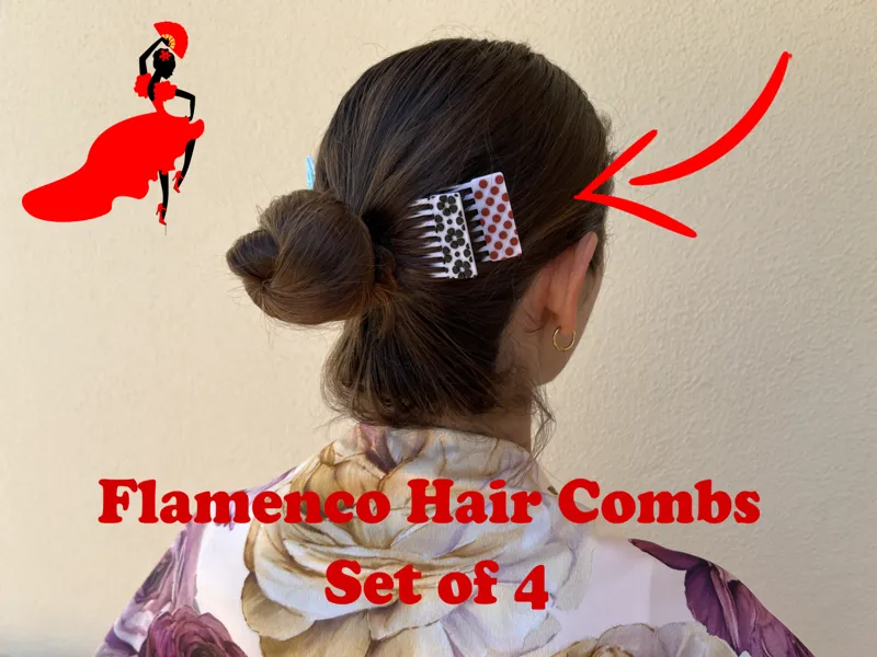 Flamenco Hair Combs – Set of 4 Elegant Designs