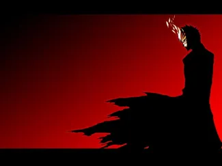 Anime black/red picture and keychain