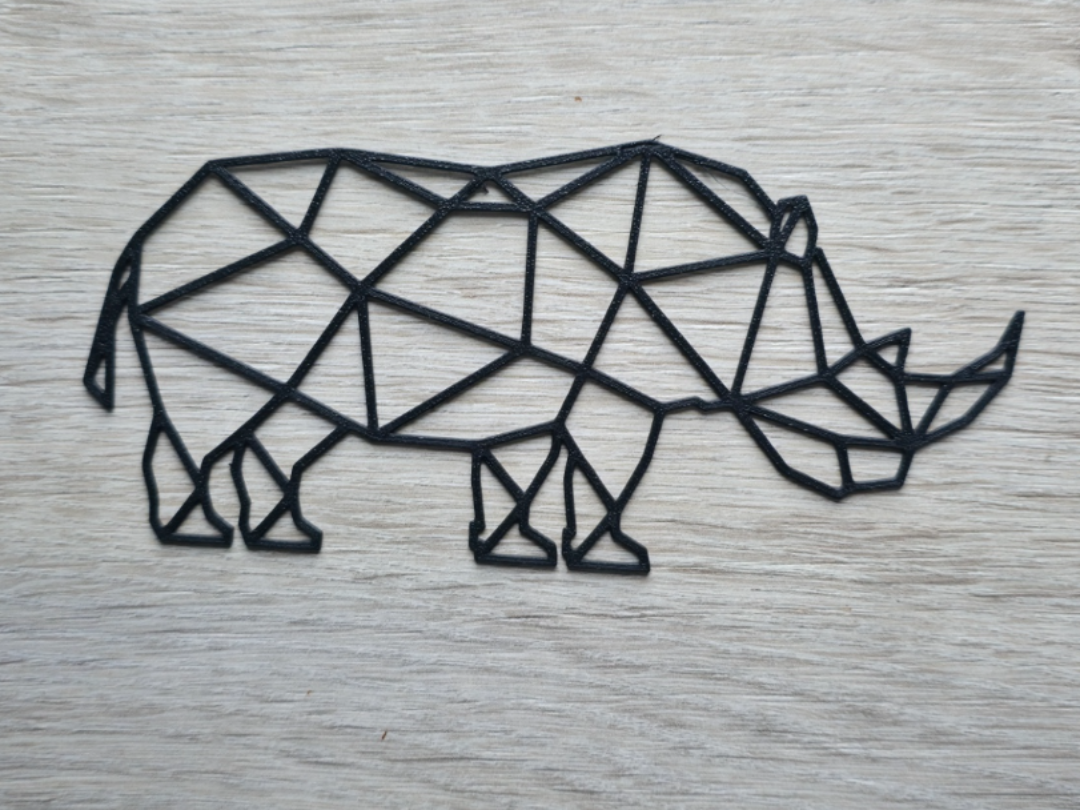 Geometric Rhino Wall Art – Modern Low Poly Decor