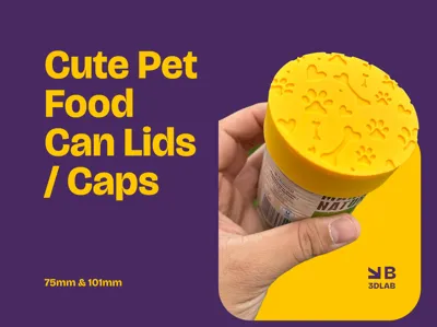 Cute Pet Food Can Lids / Caps (75mm & 101mm)