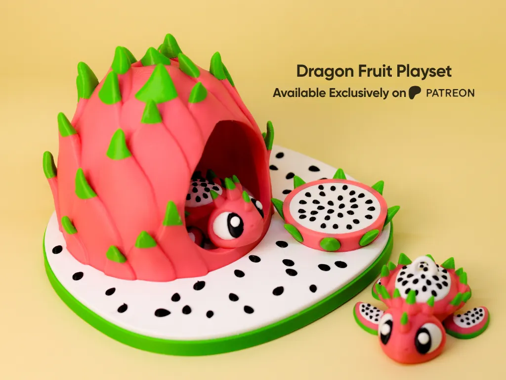 Dragon Fruit Turtle Playset, Articulated Toy view 3