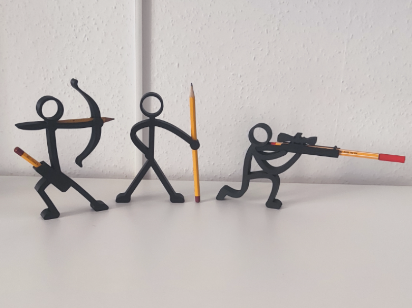 Stick Figure Pencil Holder Collection