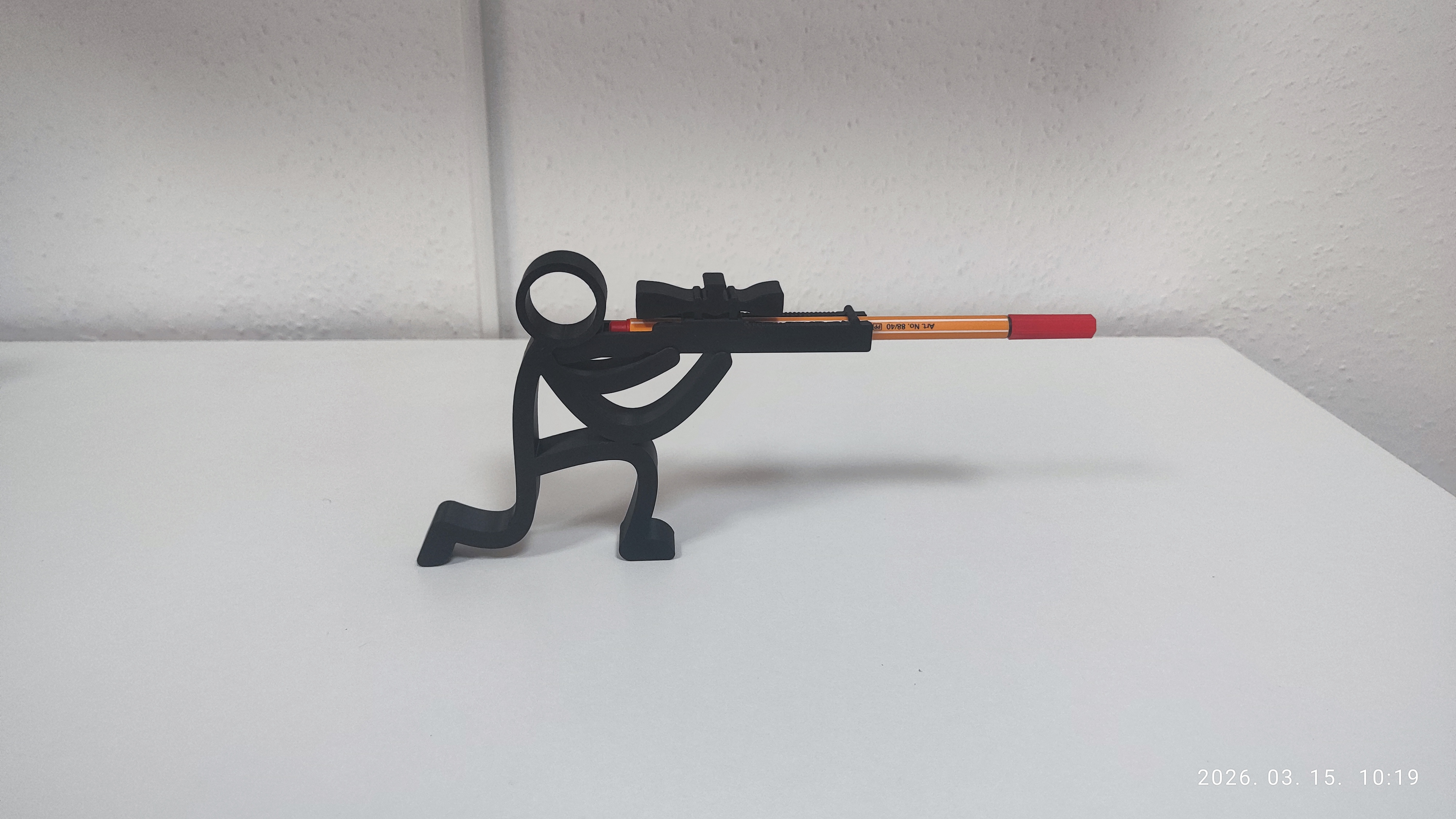 Stick Figure Pencil Holder Sniper