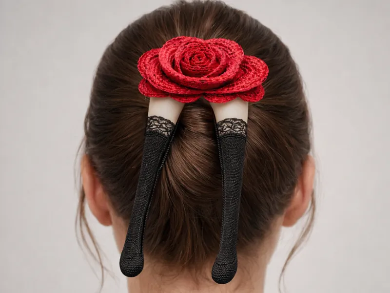 Rosa Crochê Elegance – Prendedor de Cabelo