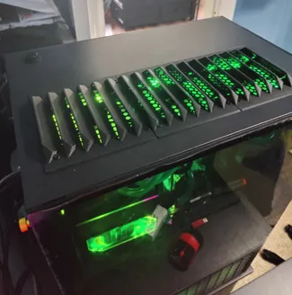 240mm or more angular louvre fan grill for PC case