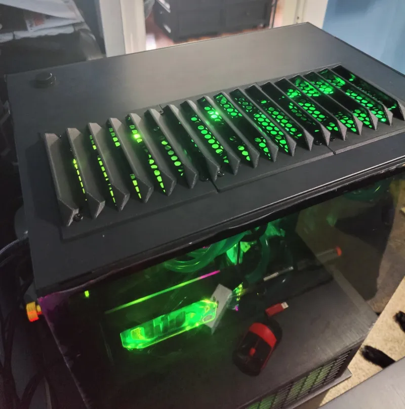 240mm or more angular louvre fan grill for PC case