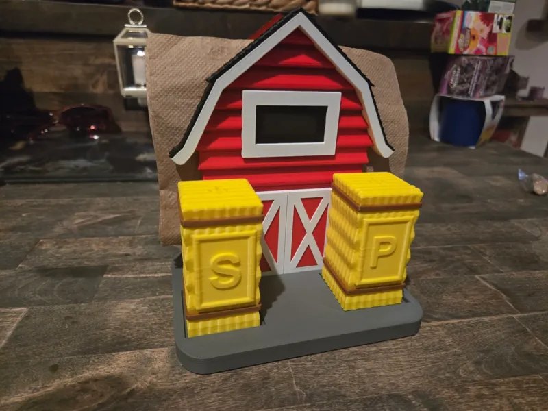 Barn Napkin Holder with Haybale shakers
