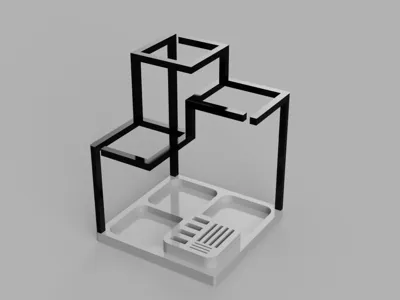 Minimal desktop organizer with SD/USB