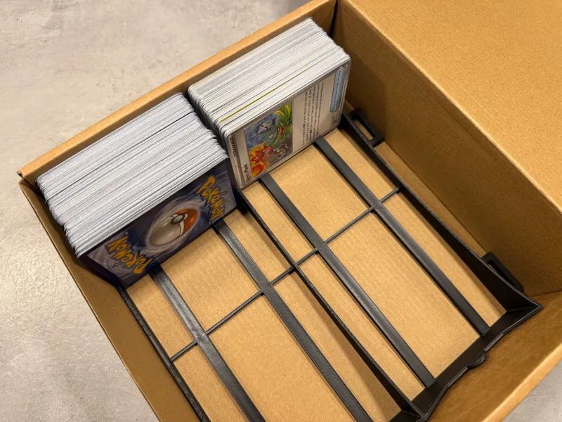 Trading cards organizer insert for filament box
