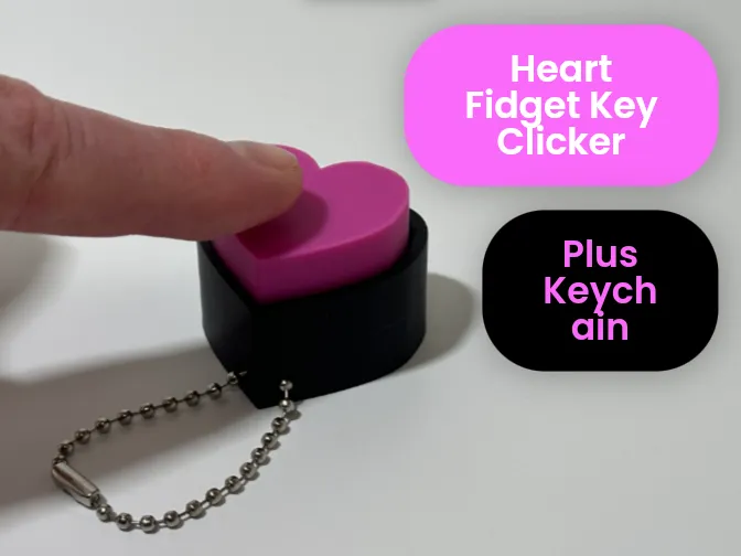 Heart Fidget Clicker + Keychain - Free 3D Print Model - MakerWorld