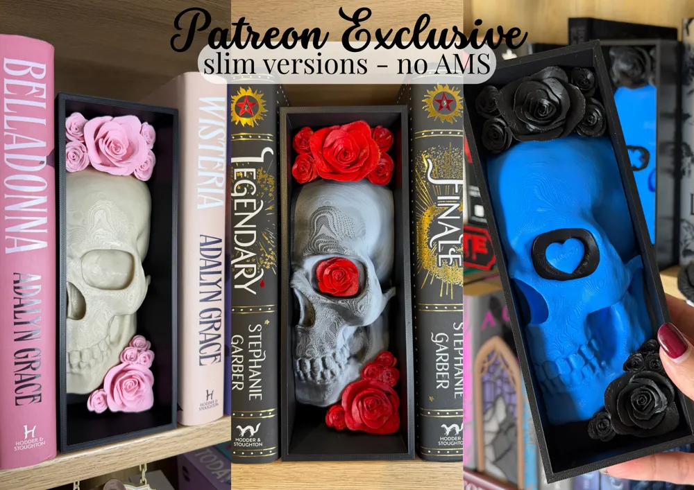 Skull BookNook with Roses (and Thorns)