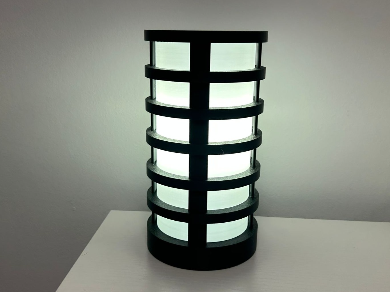 Modern Ring Cage Table Lamp | Upcycled Lamp Base 