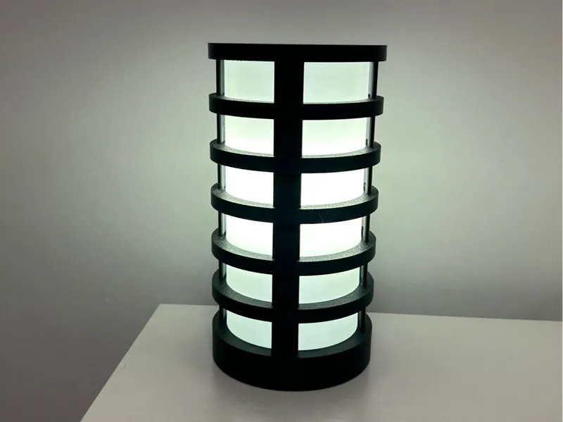 Modern Ring Cage Table Lamp | Upcycled Lamp Base 