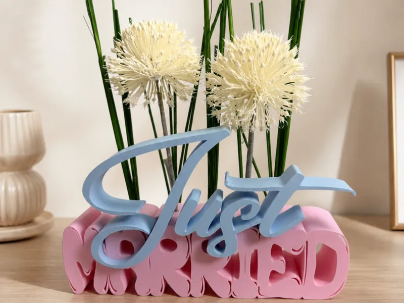 Just Married – Elegante 3D-Druck-Deko