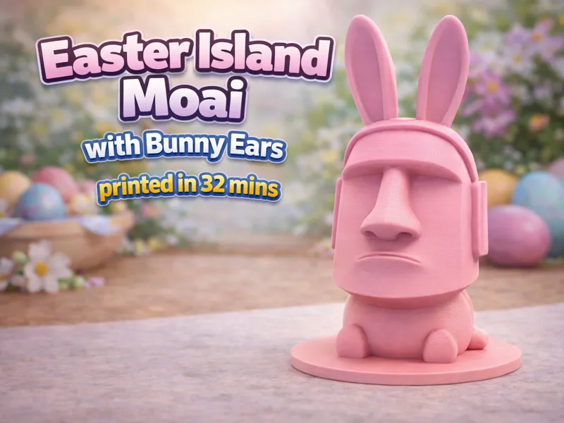Easter Island Moai with Bunny Ears