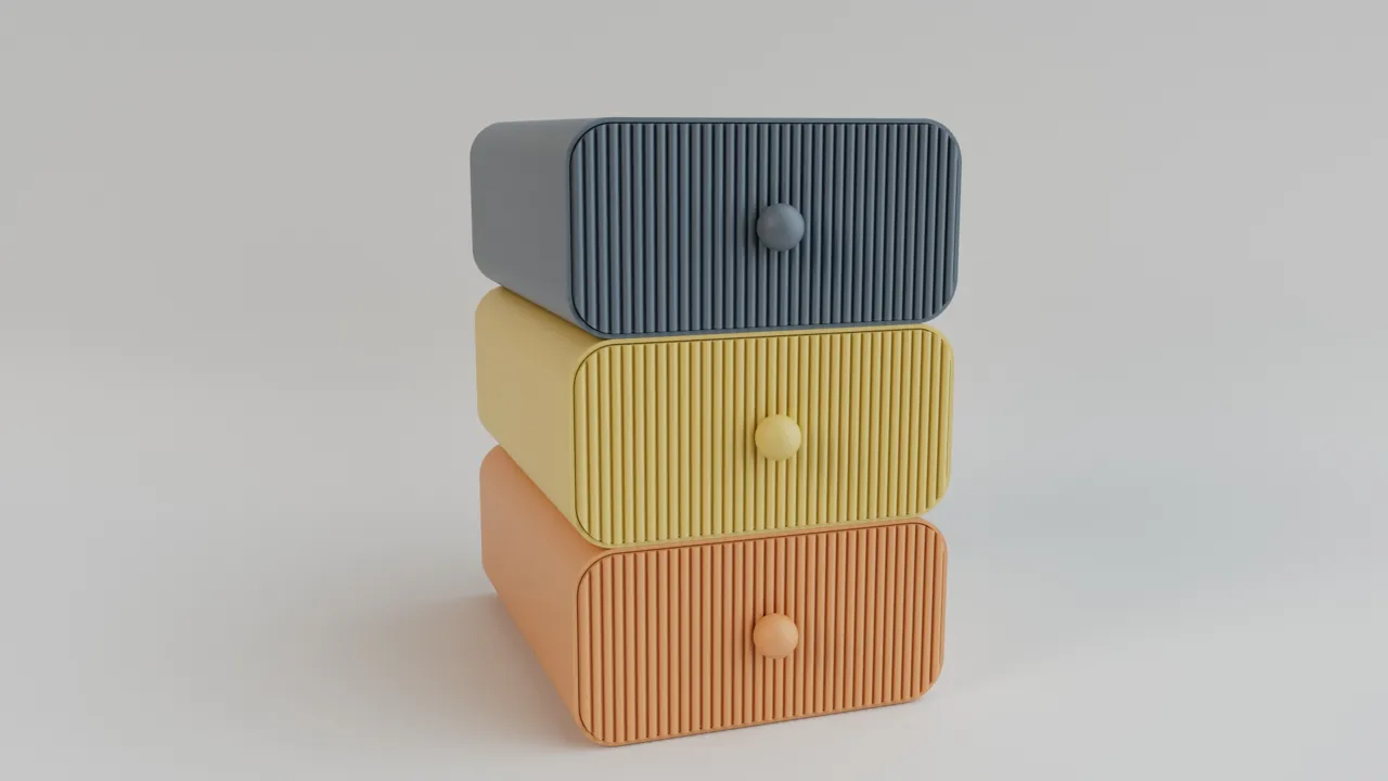 Modular desktop storage box view 3