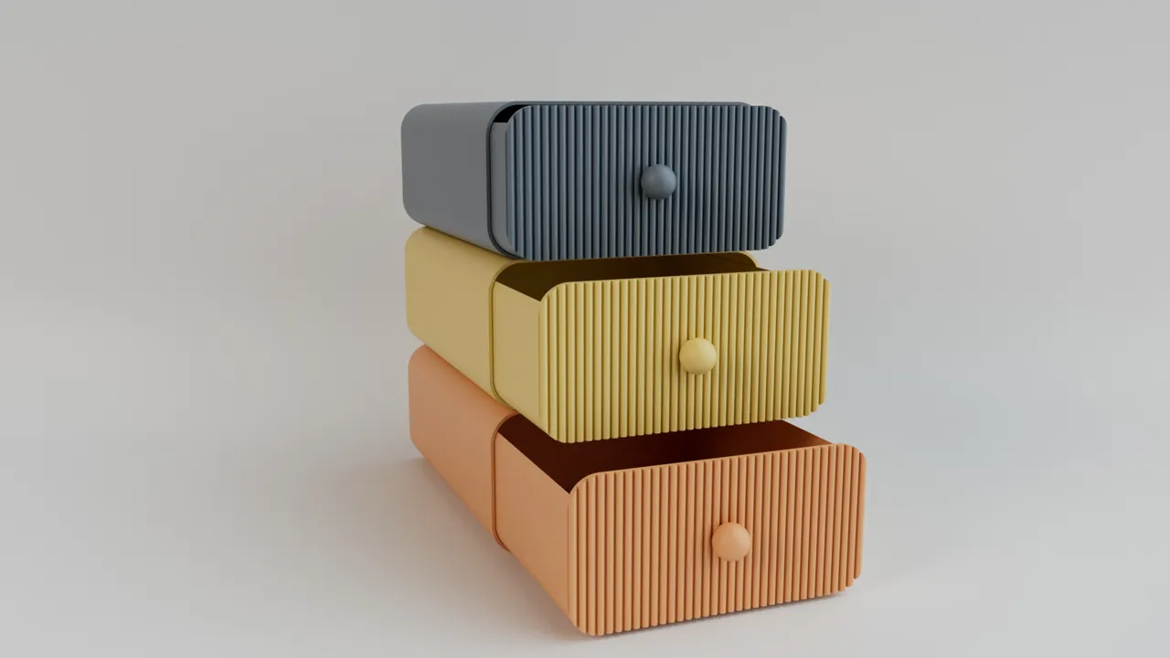 Modular desktop storage box view 2